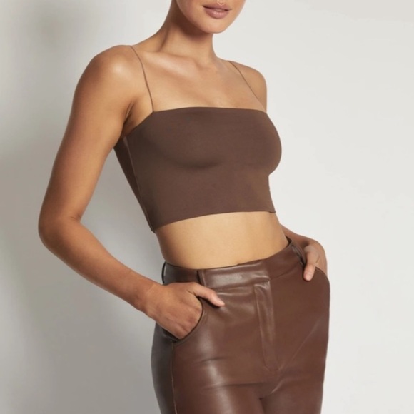 Meshki Yvonne Crop Top Chocolate Brown Medium - Picture 6 of 9